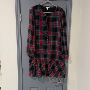 Draper James Long Sleeve Plaid Dress. NWT